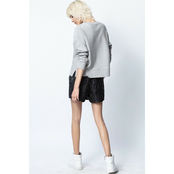 Zadig & Voltaire Champ Voltaire Sweatshirt Top Pullover Oversized Gray XS 212720 - Picture 4 of 8